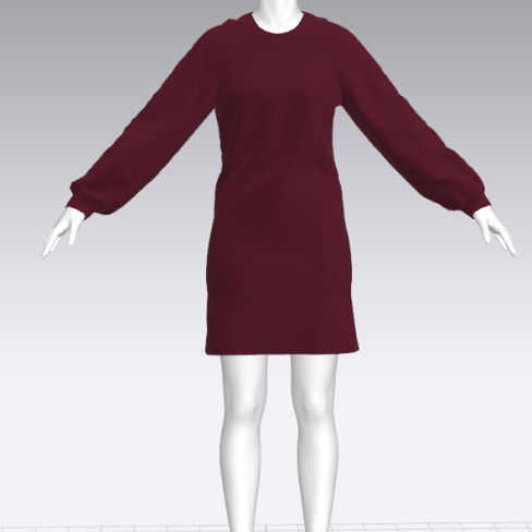 Digital mock up of a sweater dress